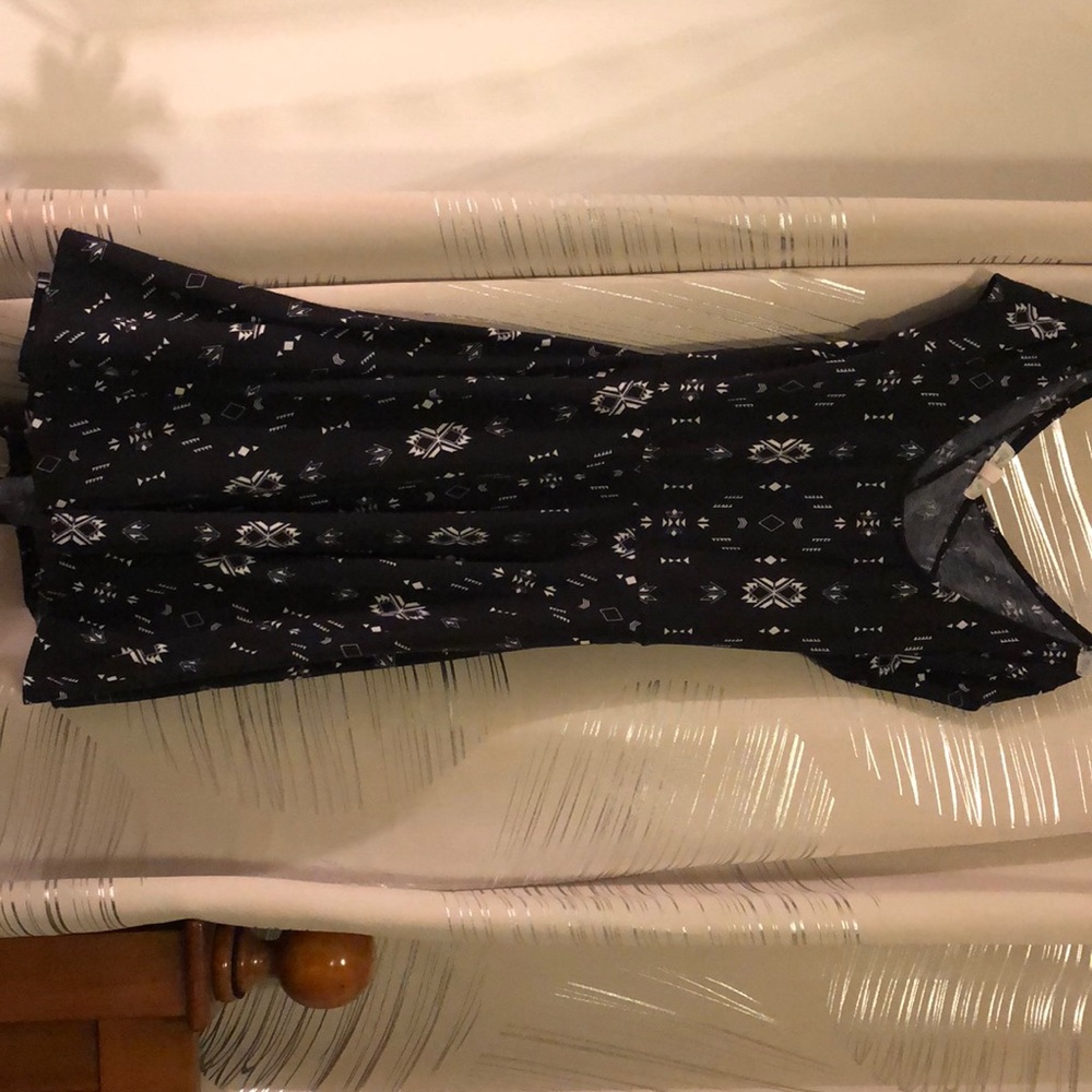 Small Short Sleeved Black Pattern Cutout Dress